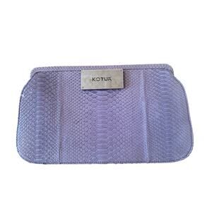 KOTUR Lavender Snakeskin Envelope Clutch Cut Glass Clasp Brocade Lining Unused
